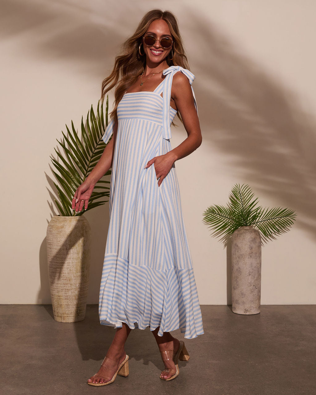 Colene Striped Maxi Dress-Vogue Logic