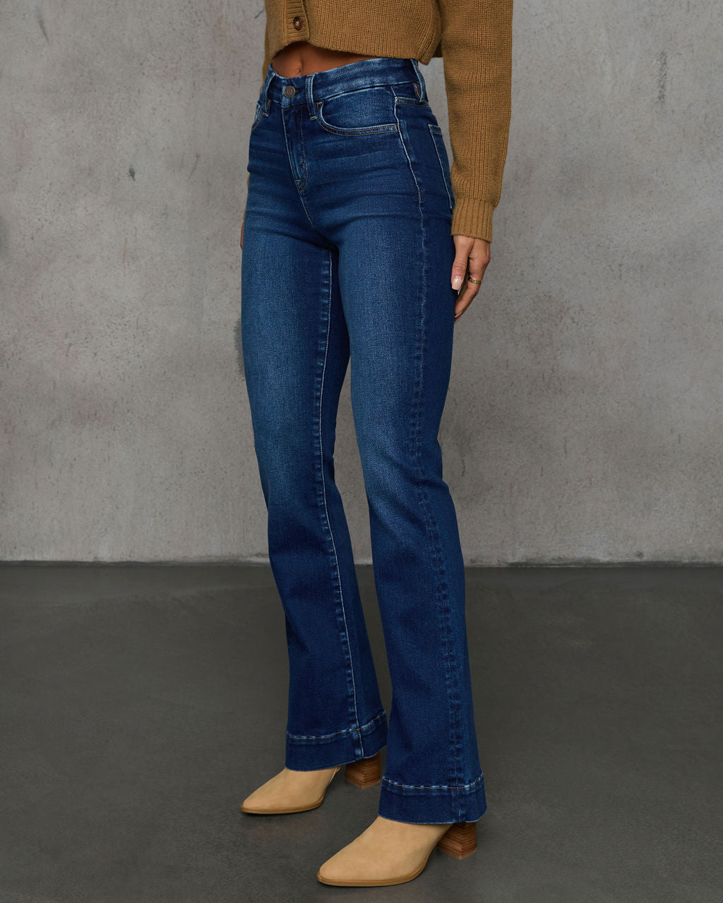 Coraline Super Stretch Mid Rise Flare Jeans-Vogue Logic