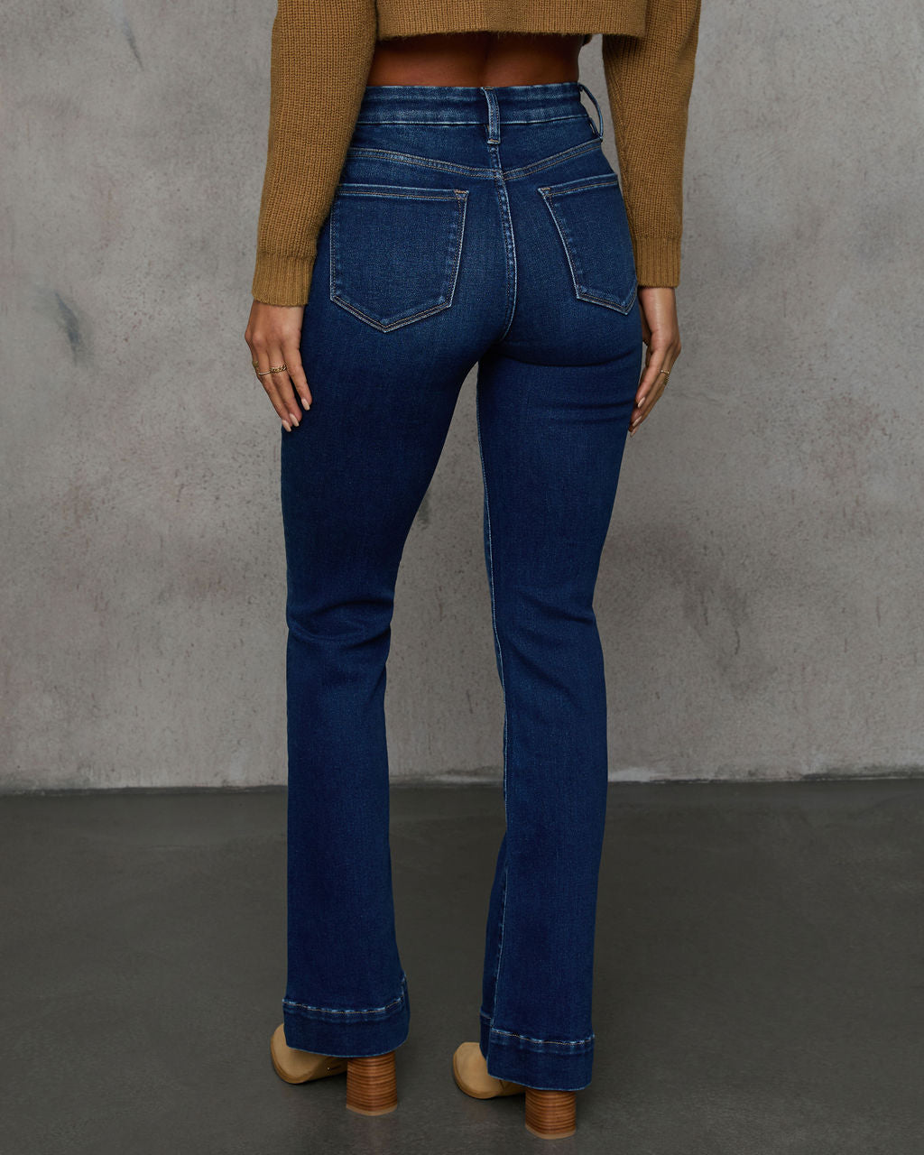 Coraline Super Stretch Mid Rise Flare Jeans-Vogue Logic