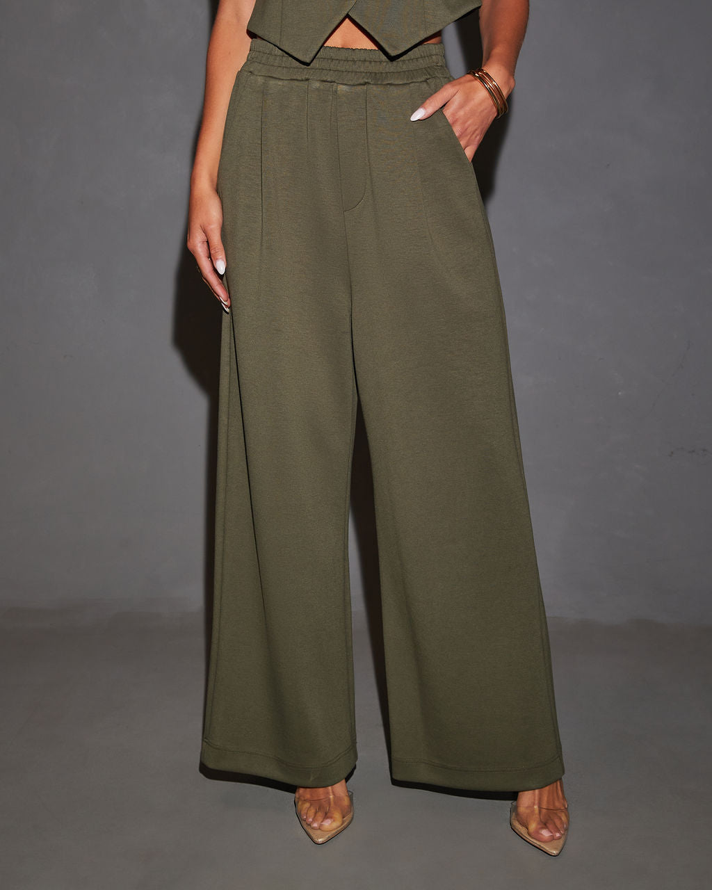 Sage High Rise Trouser Pants-Vogue Logic