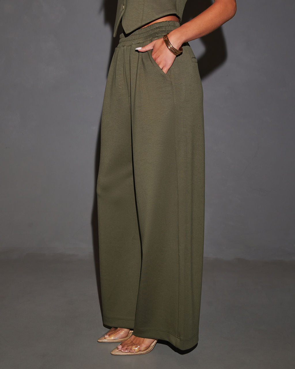 Sage High Rise Trouser Pants-Vogue Logic