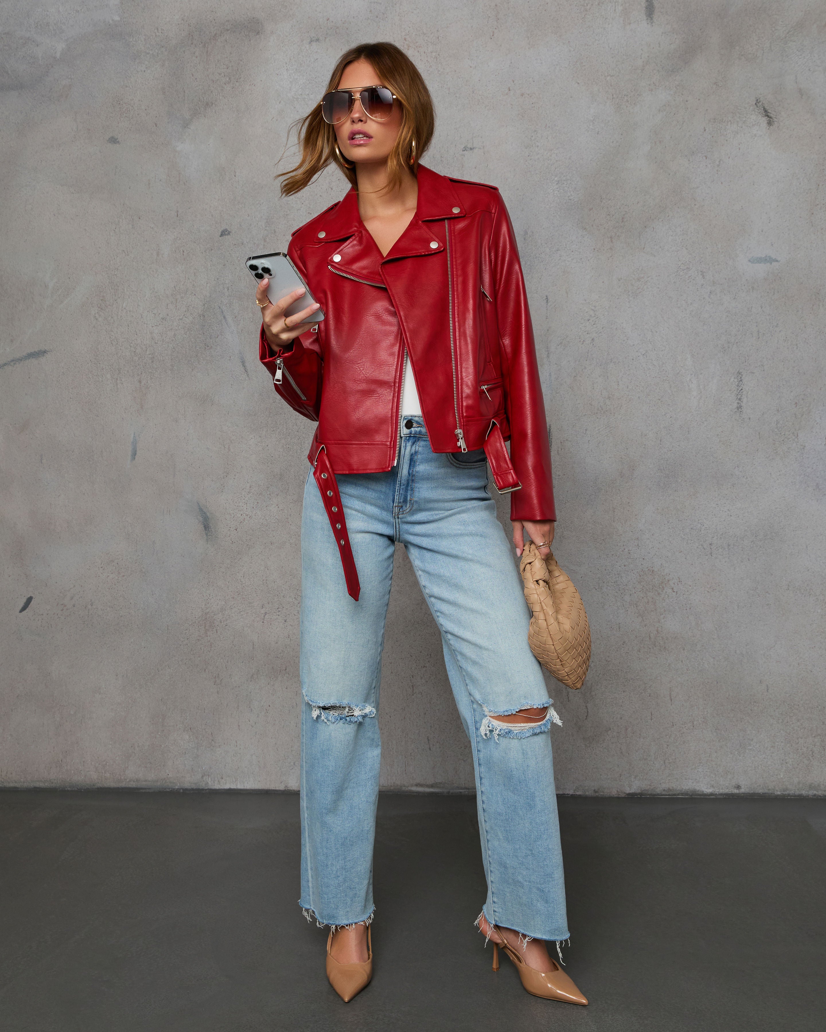 Cool Vibes Leather Moto Jacket-Vogue Logic