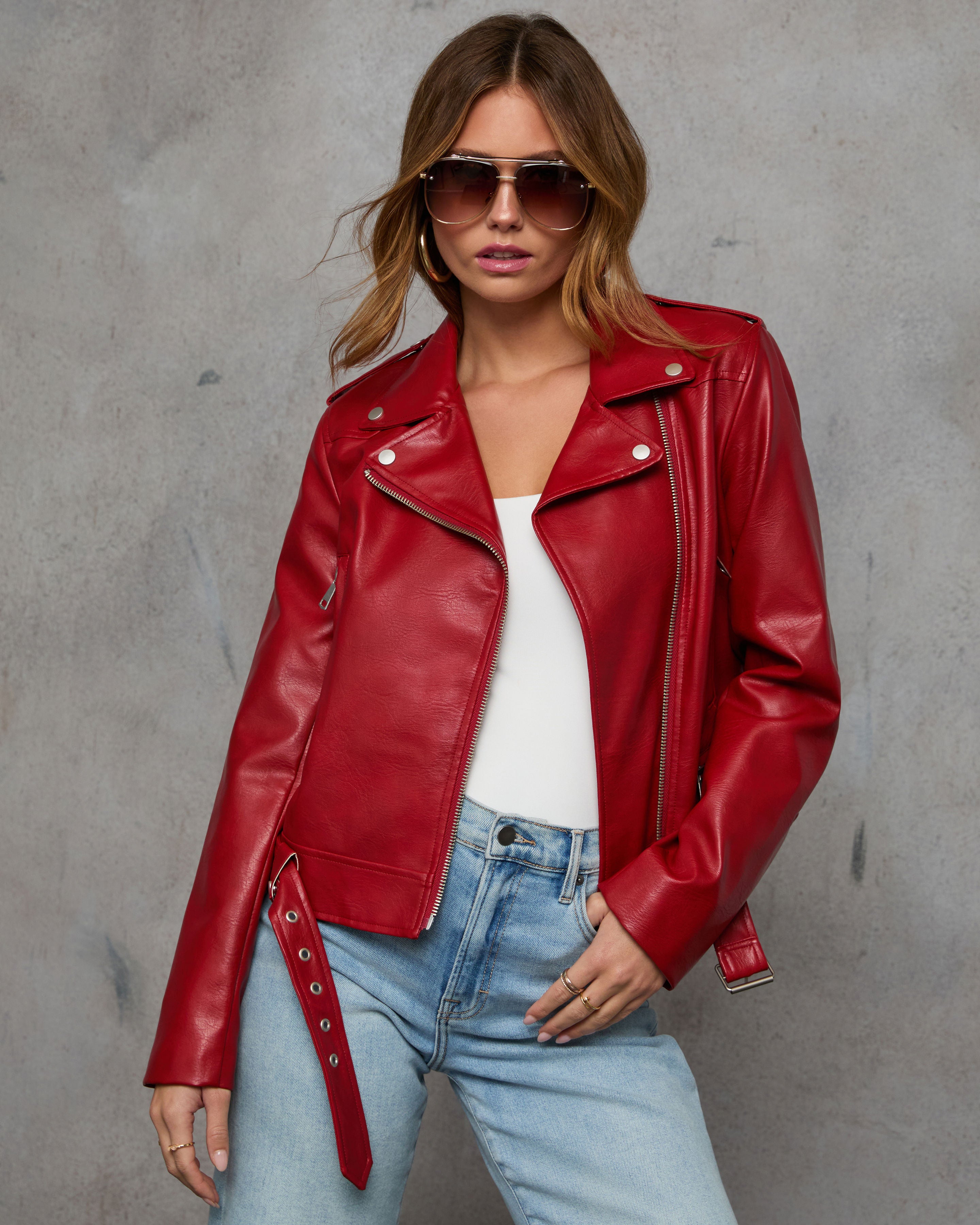 Cool Vibes Leather Moto Jacket-Vogue Logic