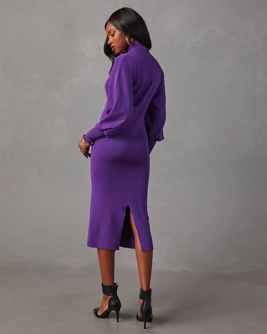 Barker Knit Midi Sweater Dress-Vogue Logic