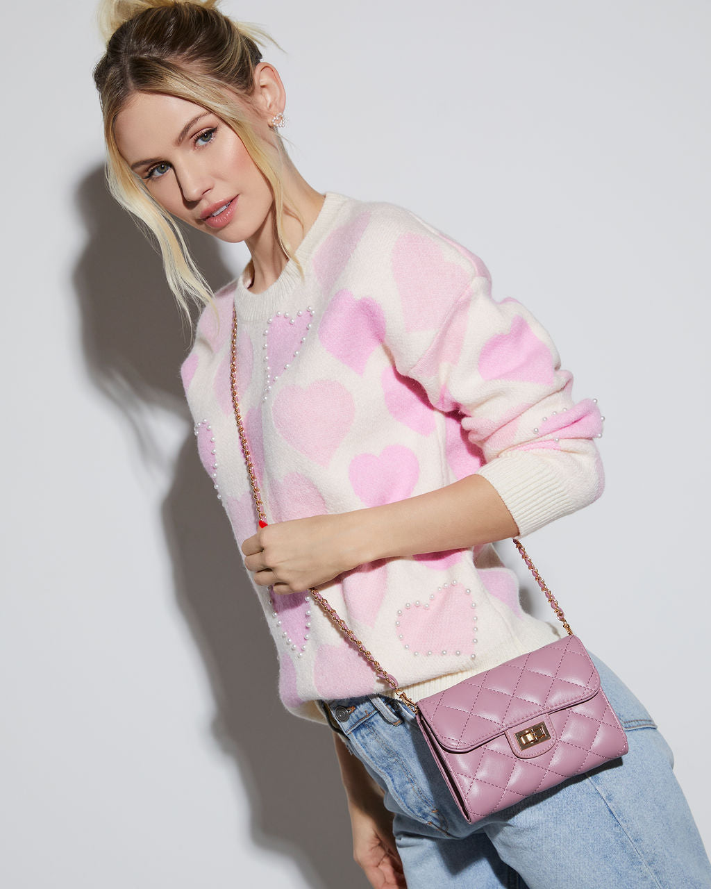 Impulse Quilted Faux Leather Crossbody Clutch-Vogue Logic