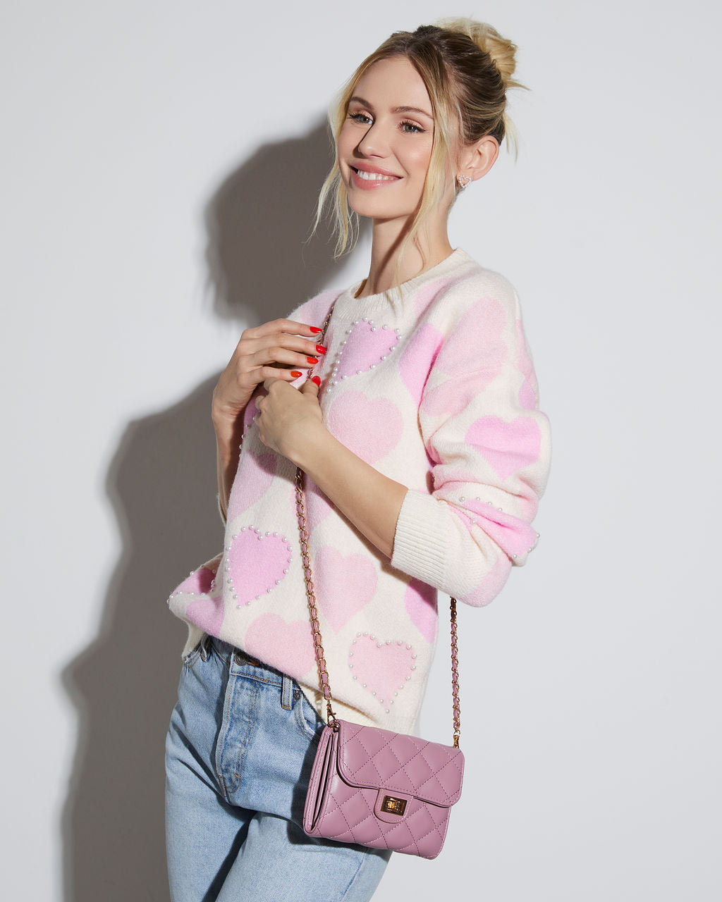 Impulse Quilted Faux Leather Crossbody Clutch-Vogue Logic