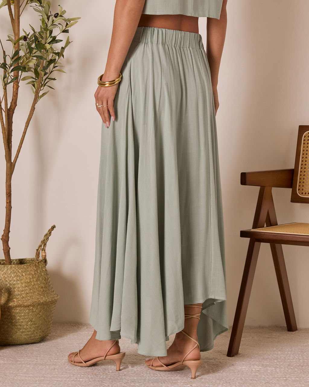 Fresh Breeze Asymmetrical Hem Maxi Skirt-Vogue Logic