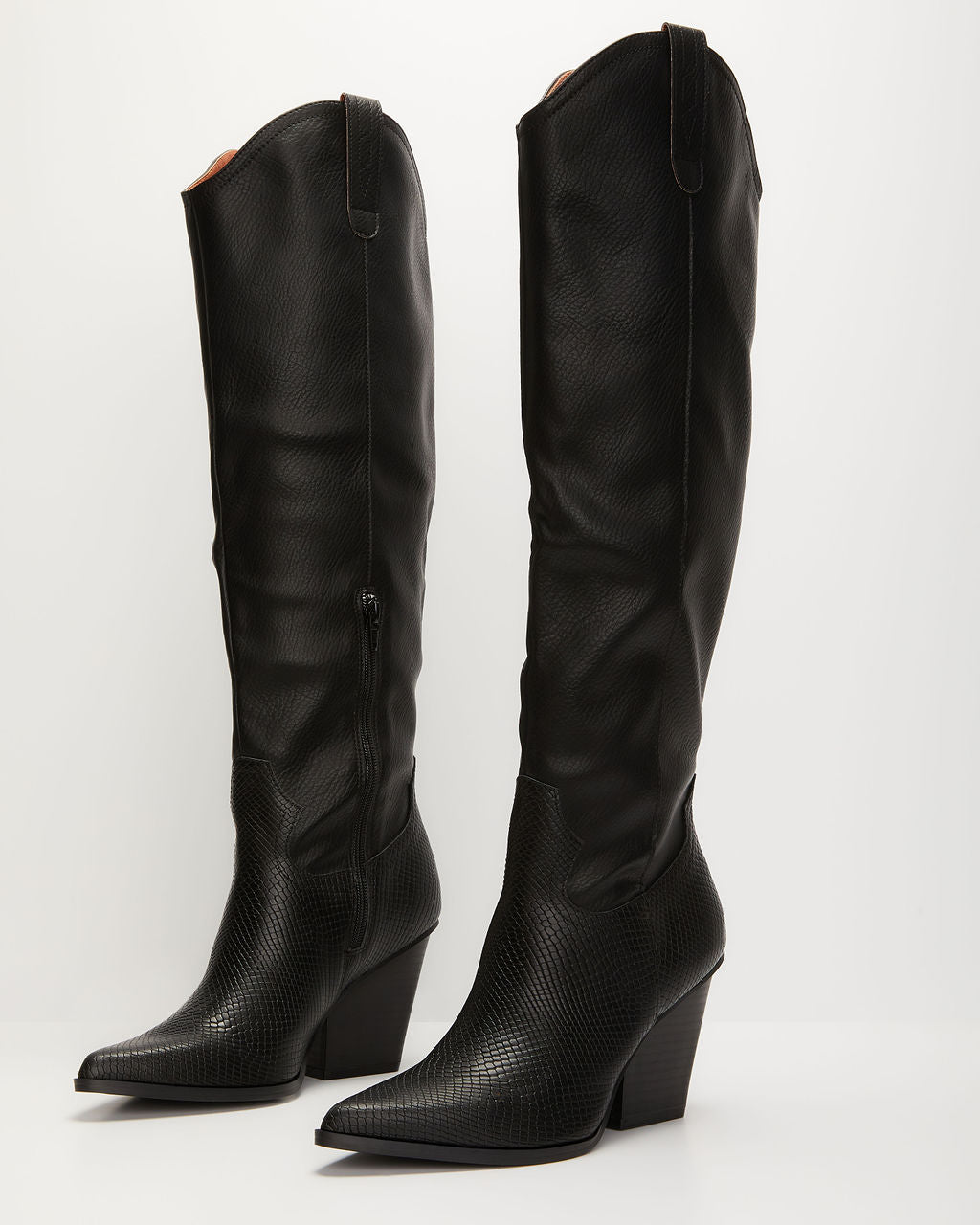 Sandalwood Western Knee High Boots-Vogue Logic