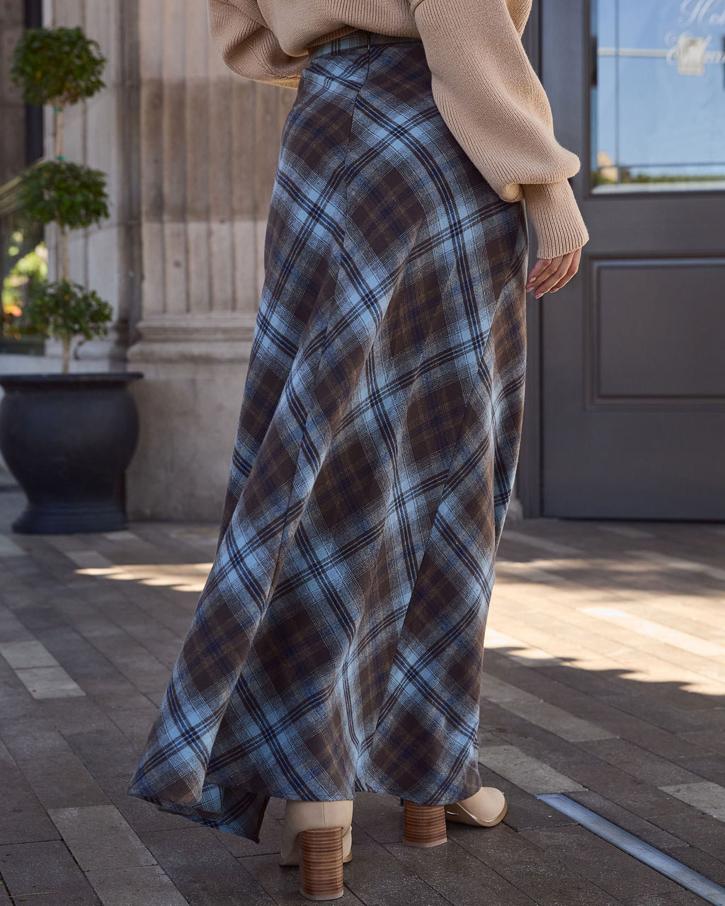 Mae Lynn Plaid Maxi Skirt-Vogue Logic