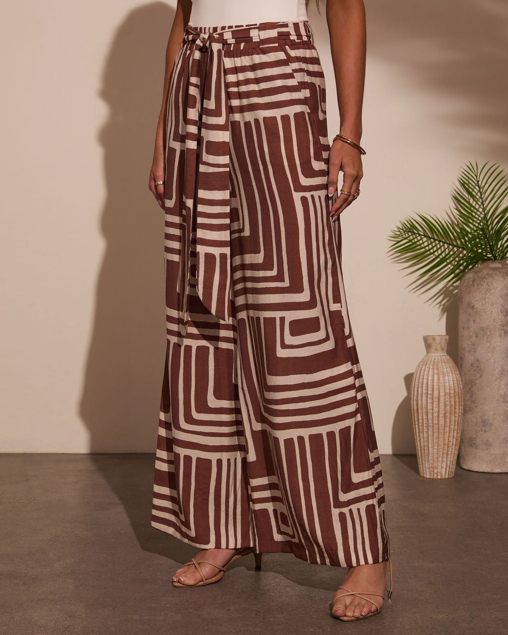 Daylight Drift Wide Leg Geo Print Trouser-Vogue Logic