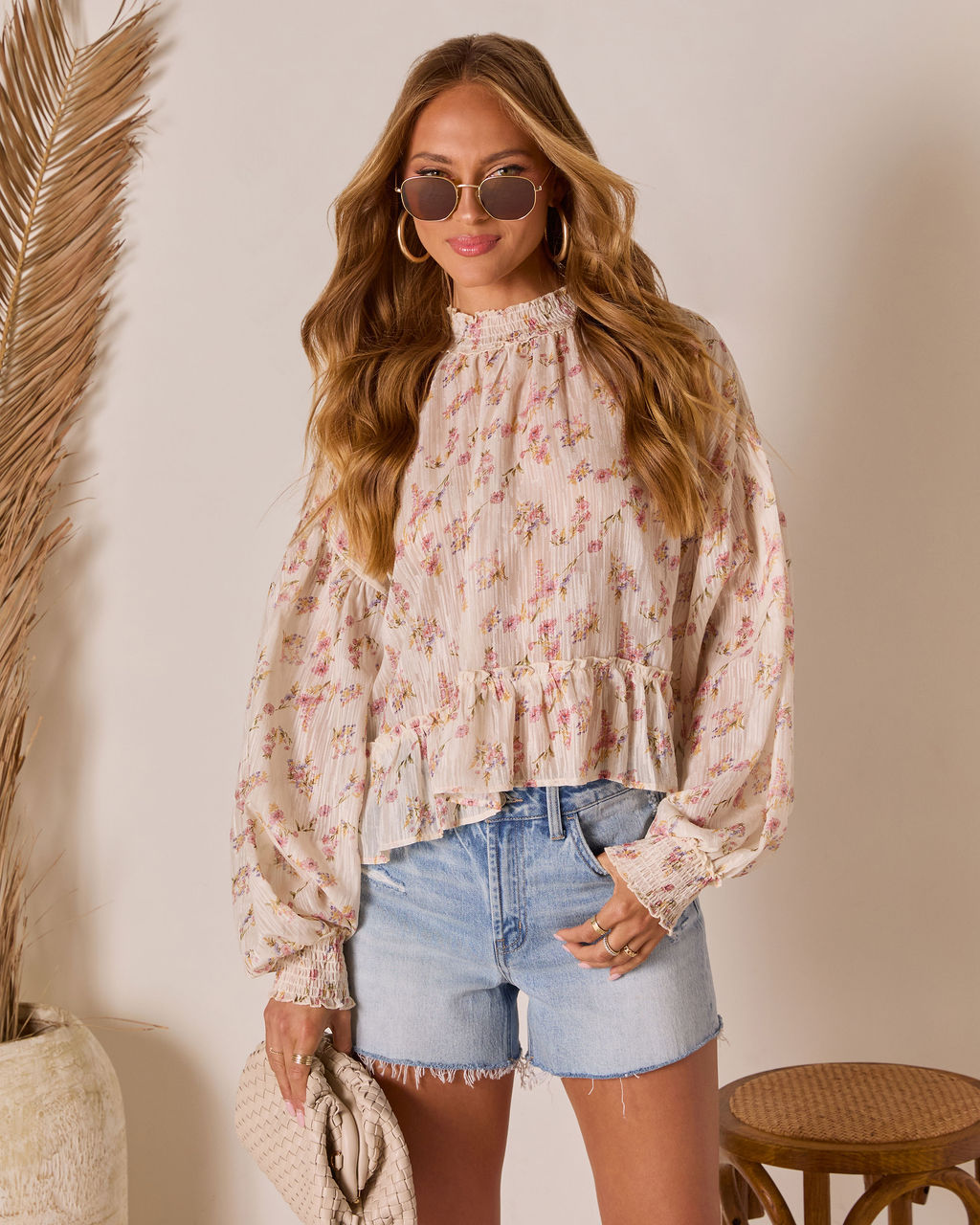 Cienna Mock Neck Blouse-Vogue Logic