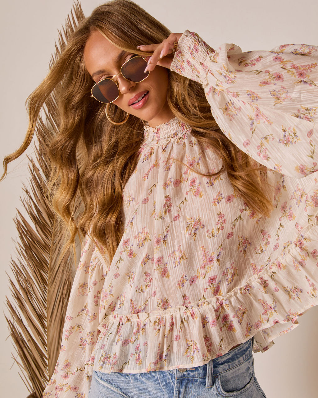 Cienna Mock Neck Blouse-Vogue Logic