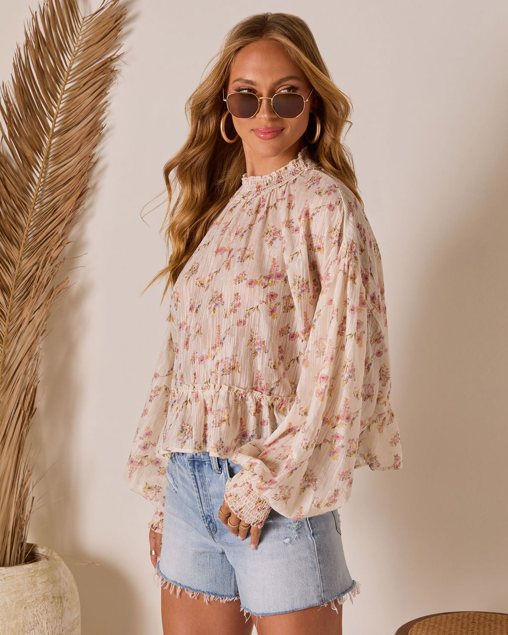 Cienna Mock Neck Blouse-Vogue Logic