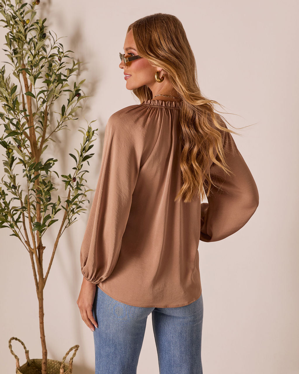 Teylor V Neck Long Sleeve Top-Vogue Logic