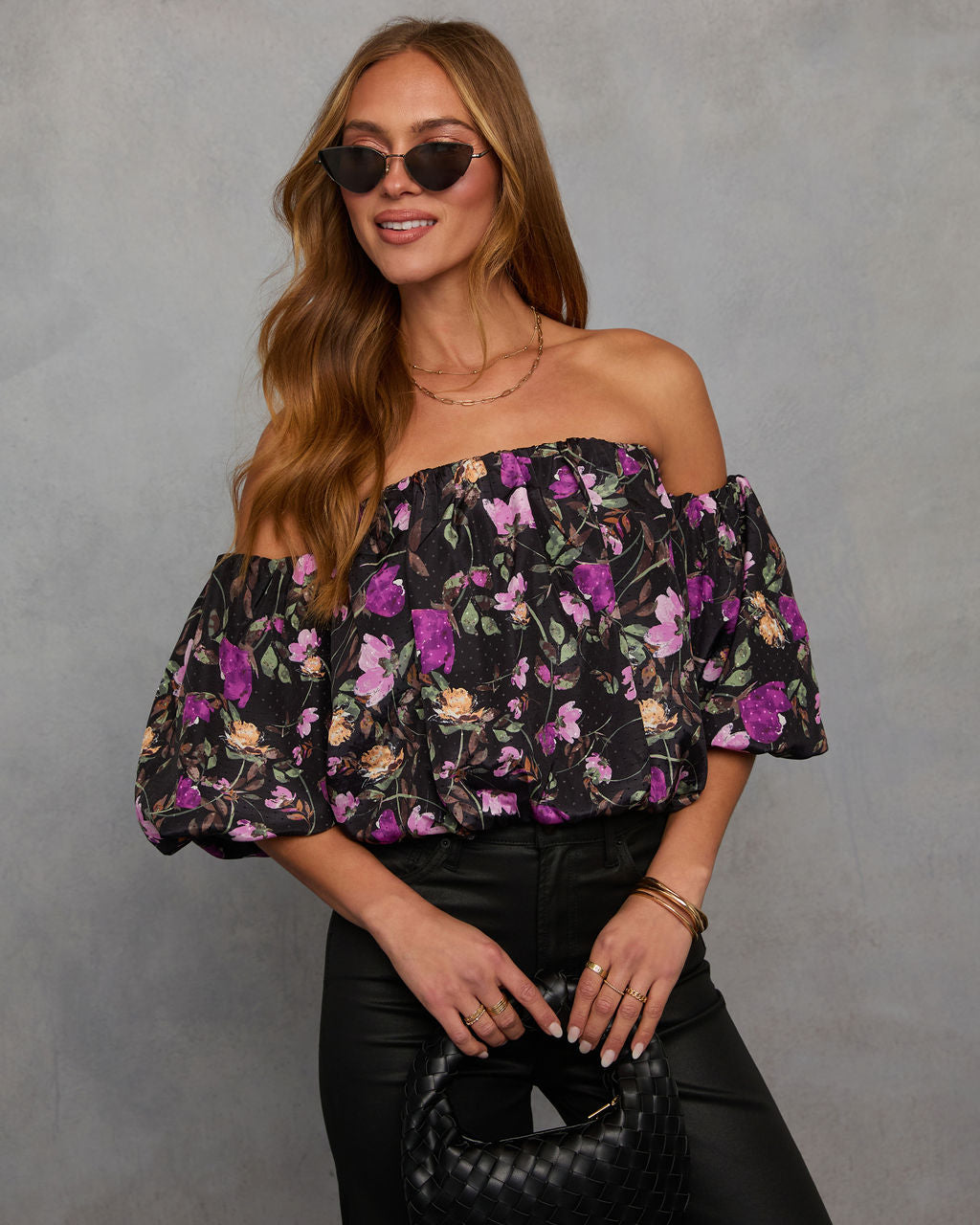 Everlyn Off The Shoulder Floral Blouse-Vogue Logic