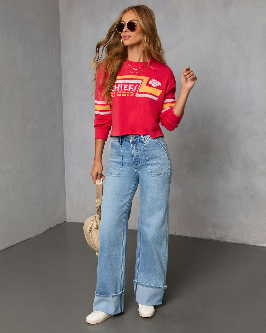 Kansas City Chiefs Zone Long Sleeve Graphic Tee-Vogue Logic