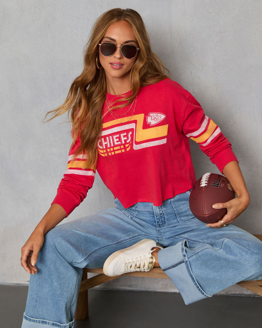 Kansas City Chiefs Zone Long Sleeve Graphic Tee-Vogue Logic