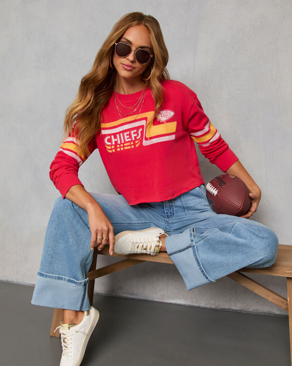 Kansas City Chiefs Zone Long Sleeve Graphic Tee-Vogue Logic