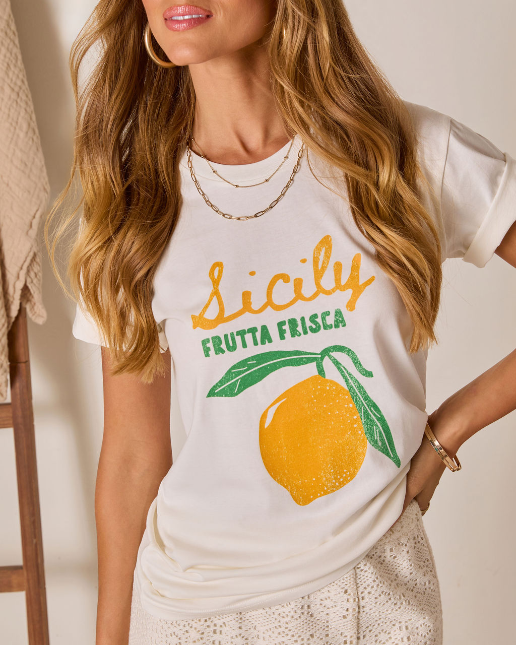 Sicily Frutta Frisca Short Sleeve Graphic Tee-Vogue Logic