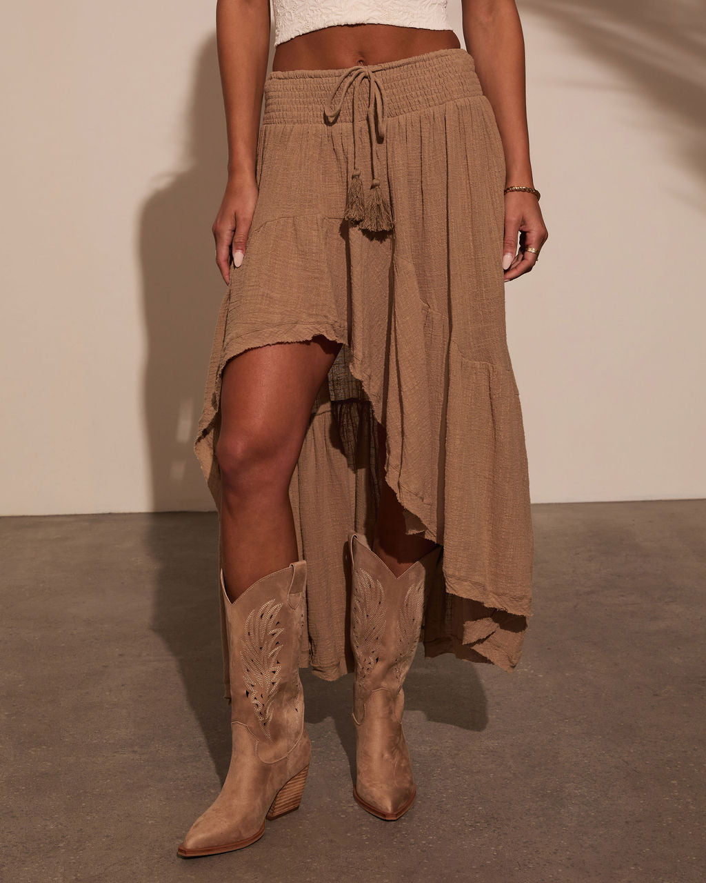 Harmonic High Low Maxi Skirt-Vogue Logic