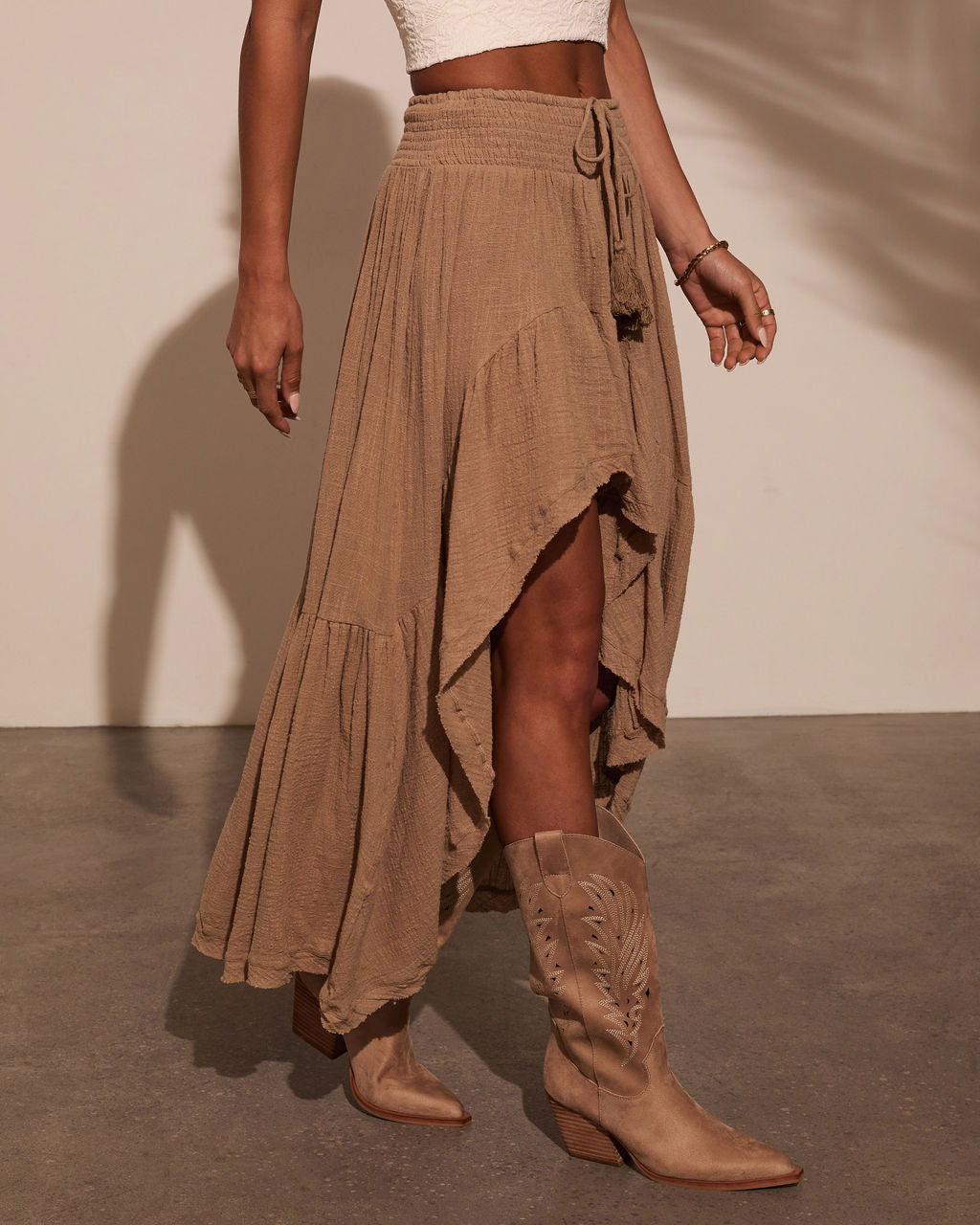 Harmonic High Low Maxi Skirt-Vogue Logic