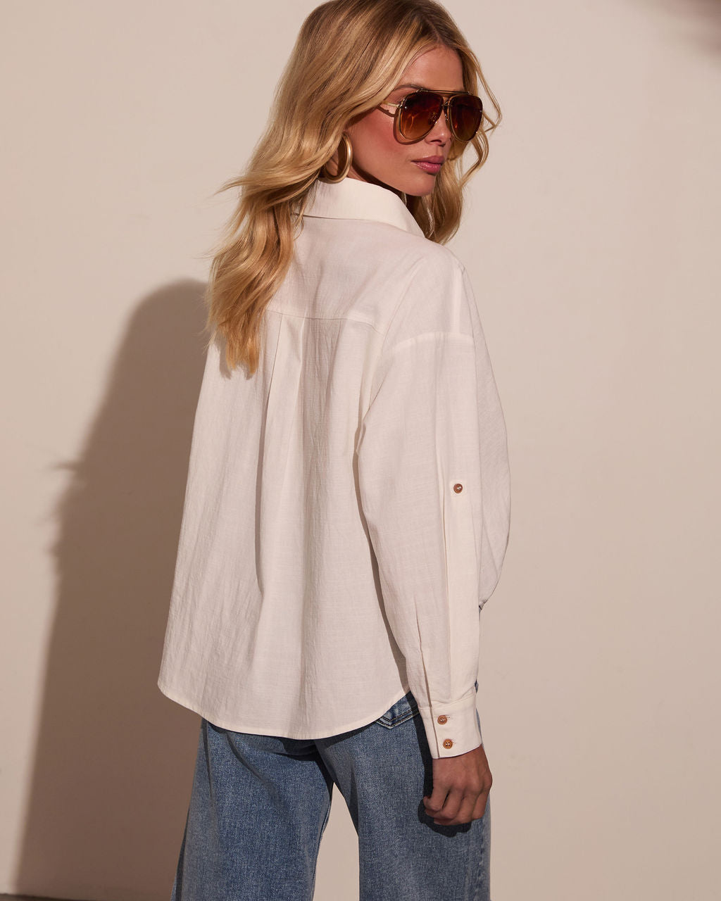 Emmah Button Down Top-Vogue Logic
