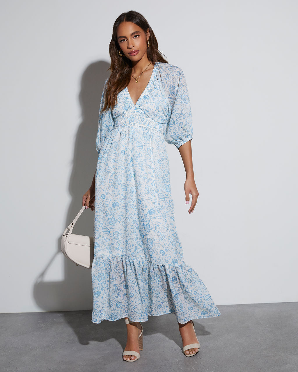 Bailey Long Sleeve Floral Maxi Dress-Vogue Logic