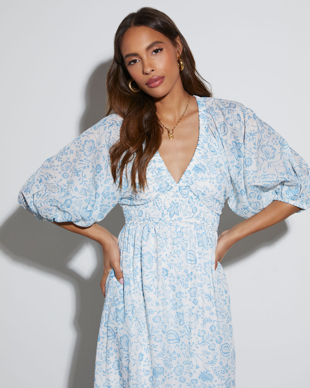 Bailey Long Sleeve Floral Maxi Dress-Vogue Logic