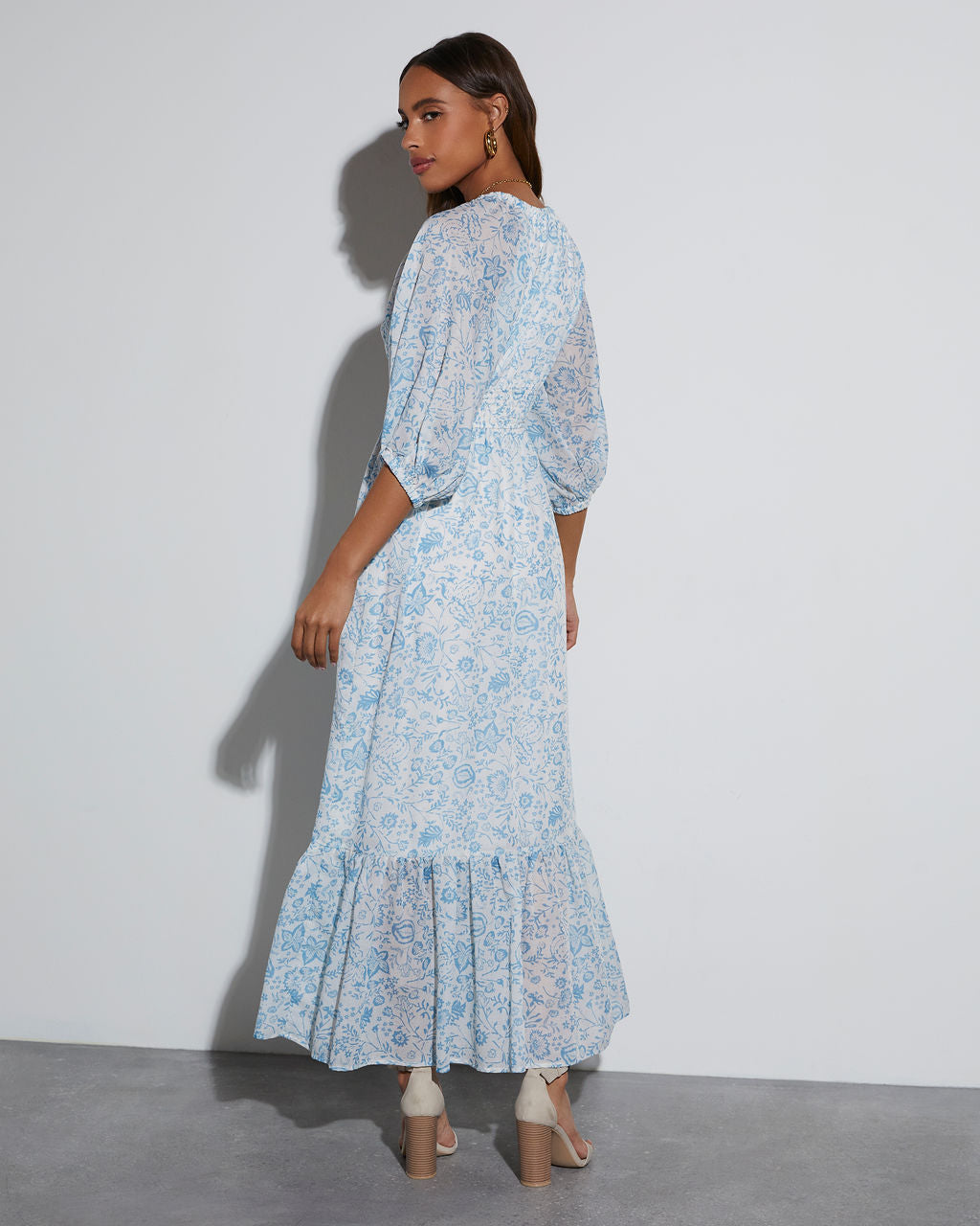 Bailey Long Sleeve Floral Maxi Dress-Vogue Logic
