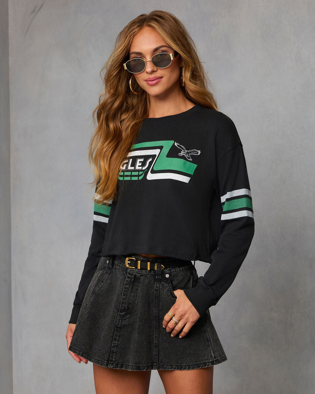 Philly Eagles Long Sleeve Graphic Tee-Vogue Logic