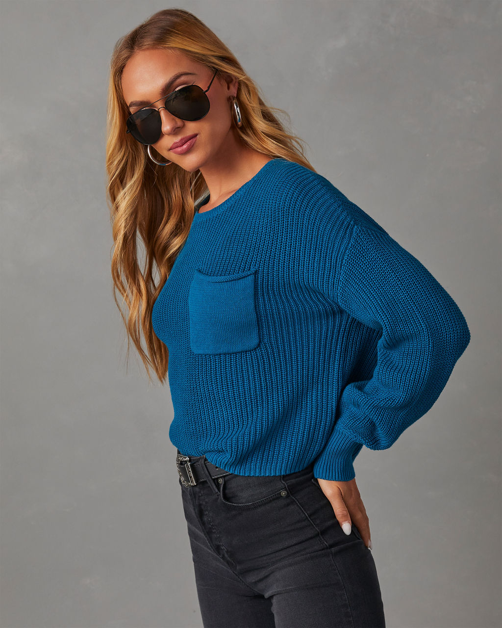 Kerry Relaxed Long Sleeve Sweater Top-Vogue Logic