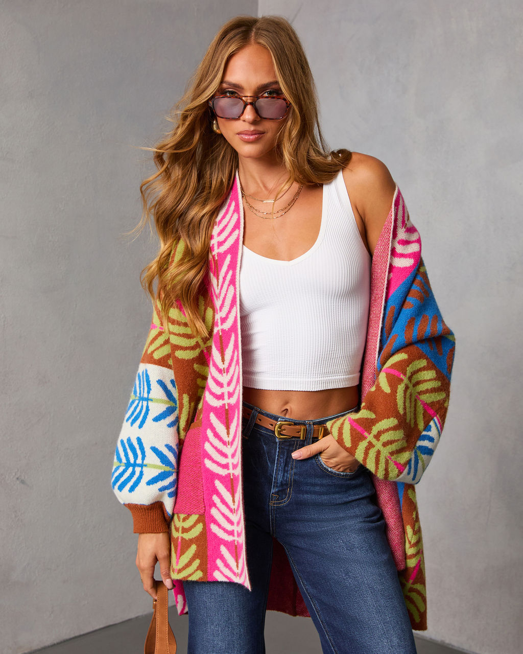 Gildelle Multi Color Print Cardigan-Vogue Logic