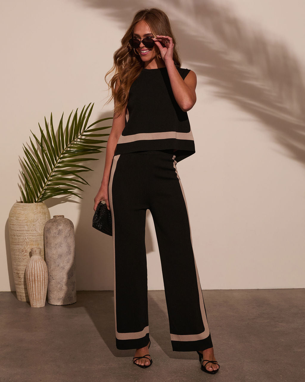 Cool Again Contrast Trim Pants-Vogue Logic
