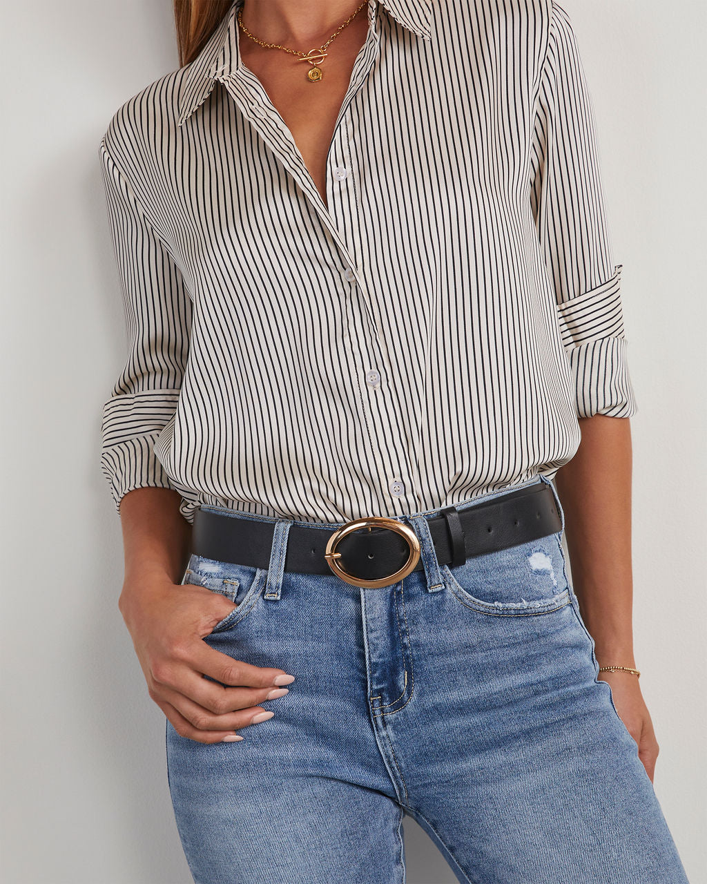 Beauden Oval Buckle Belt-Vogue Logic