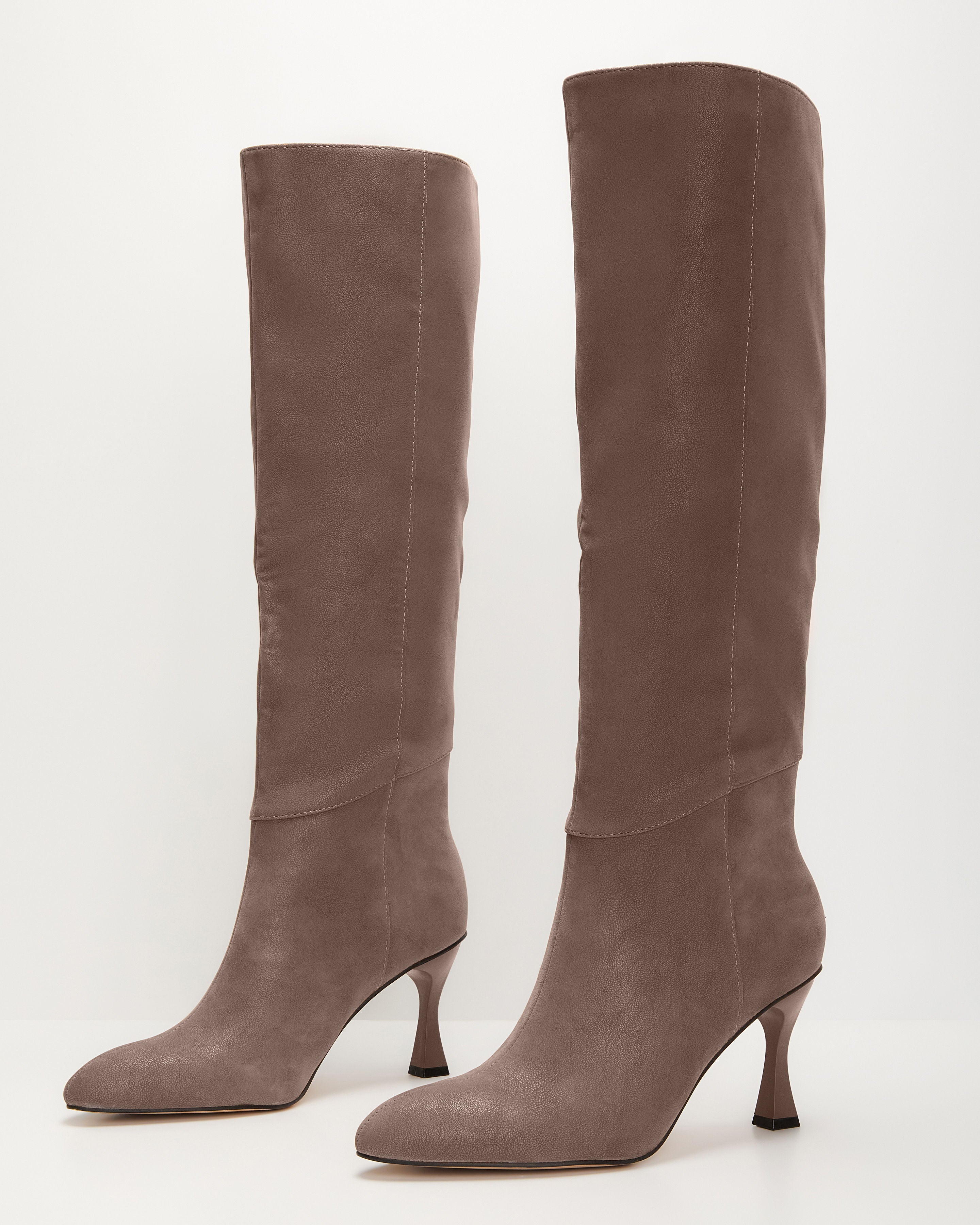 Autumn Stroll Heeled Knee High Boots-Vogue Logic