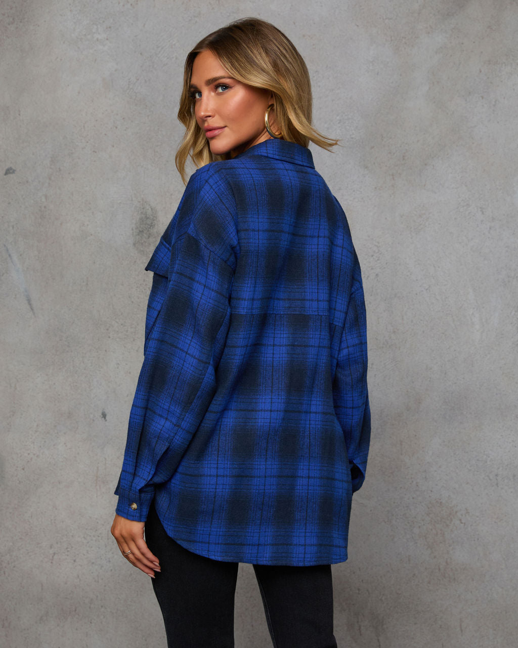 Petaluma Cotton Blend Plaid Button Down Top-Vogue Logic