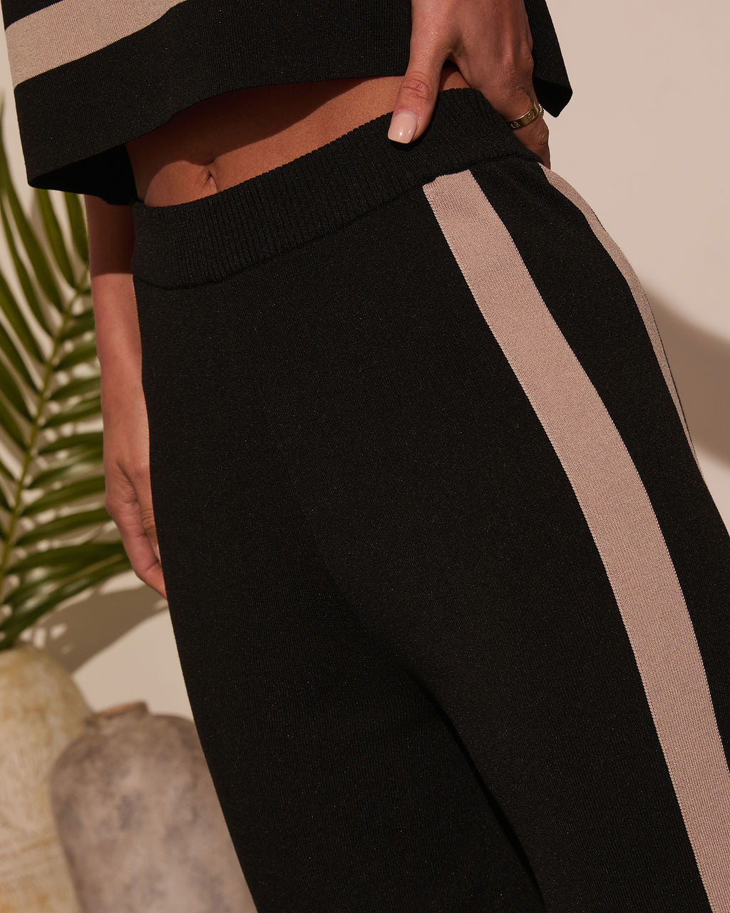 Cool Again Contrast Trim Pants-Vogue Logic