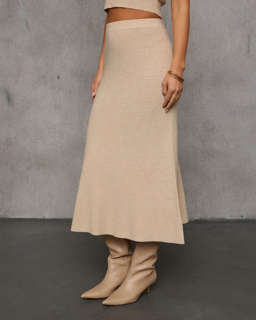 On The Town Knit Midi Skirt-Vogue Logic