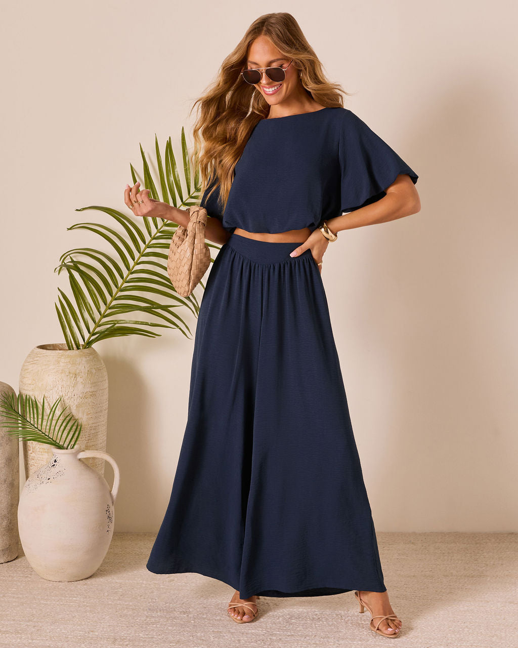 Island Sway Pleated Wide Leg Pants-Vogue Logic