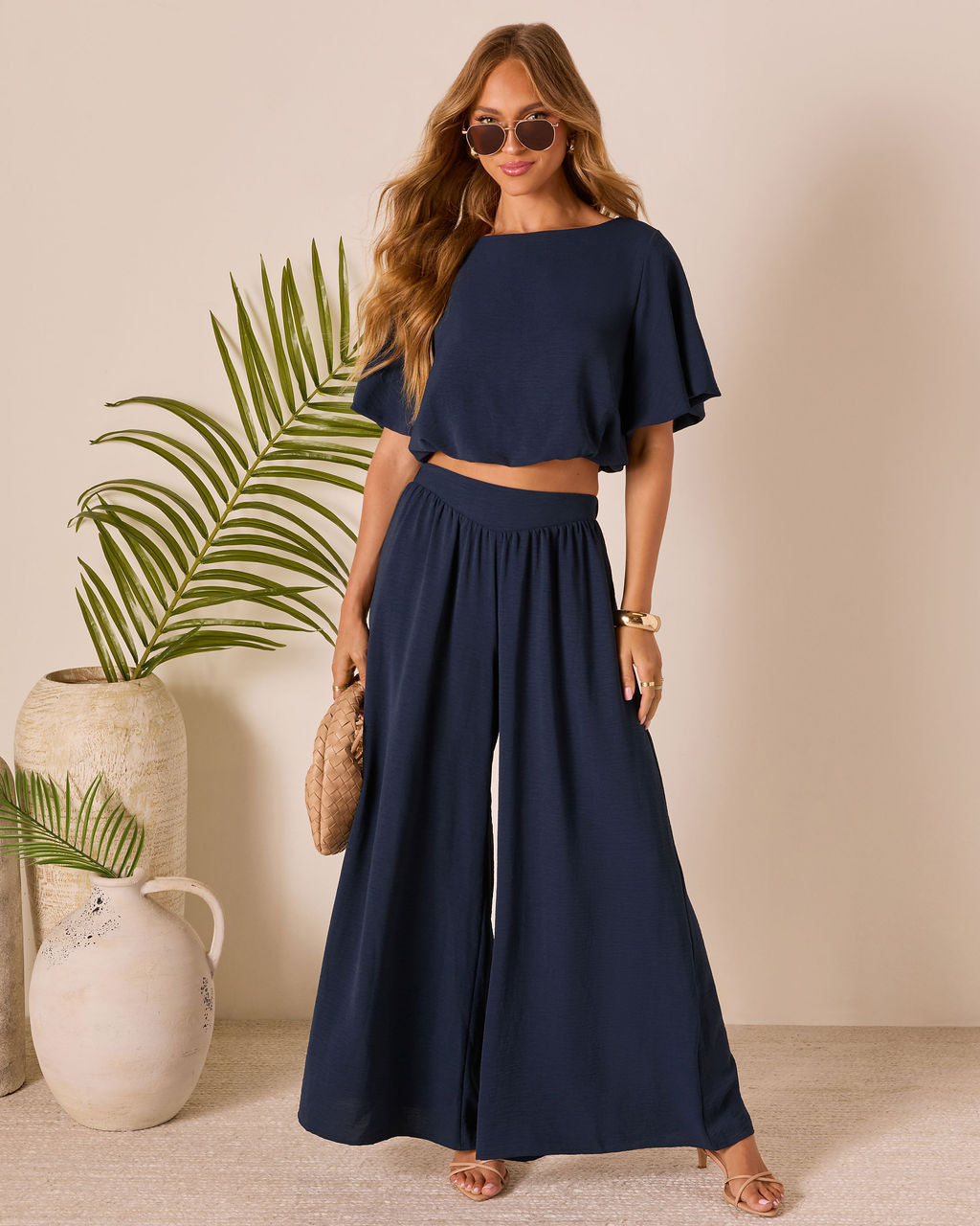 Island Sway Pleated Wide Leg Pants-Vogue Logic