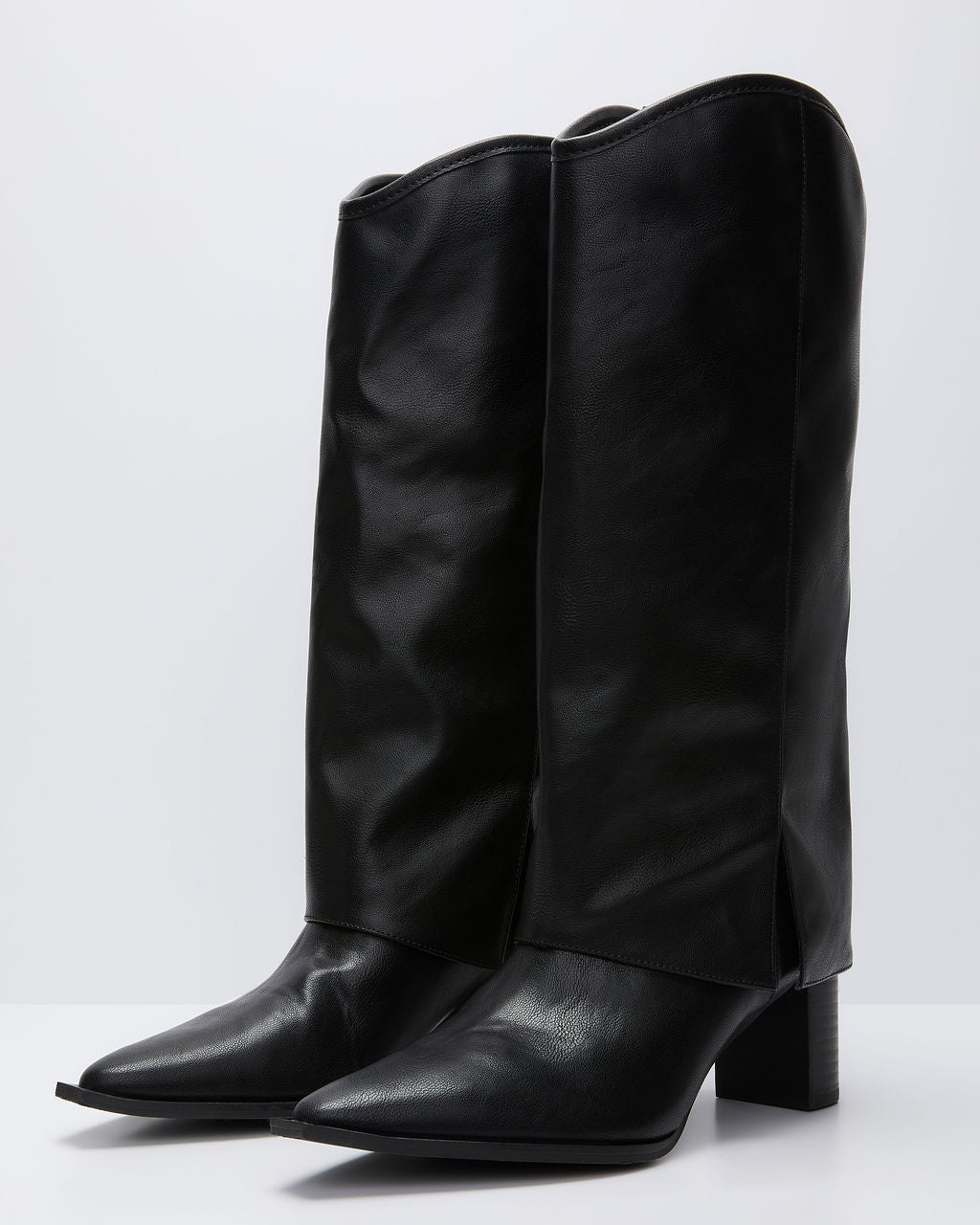 Brunelle Leather Foldover Boots-Vogue Logic