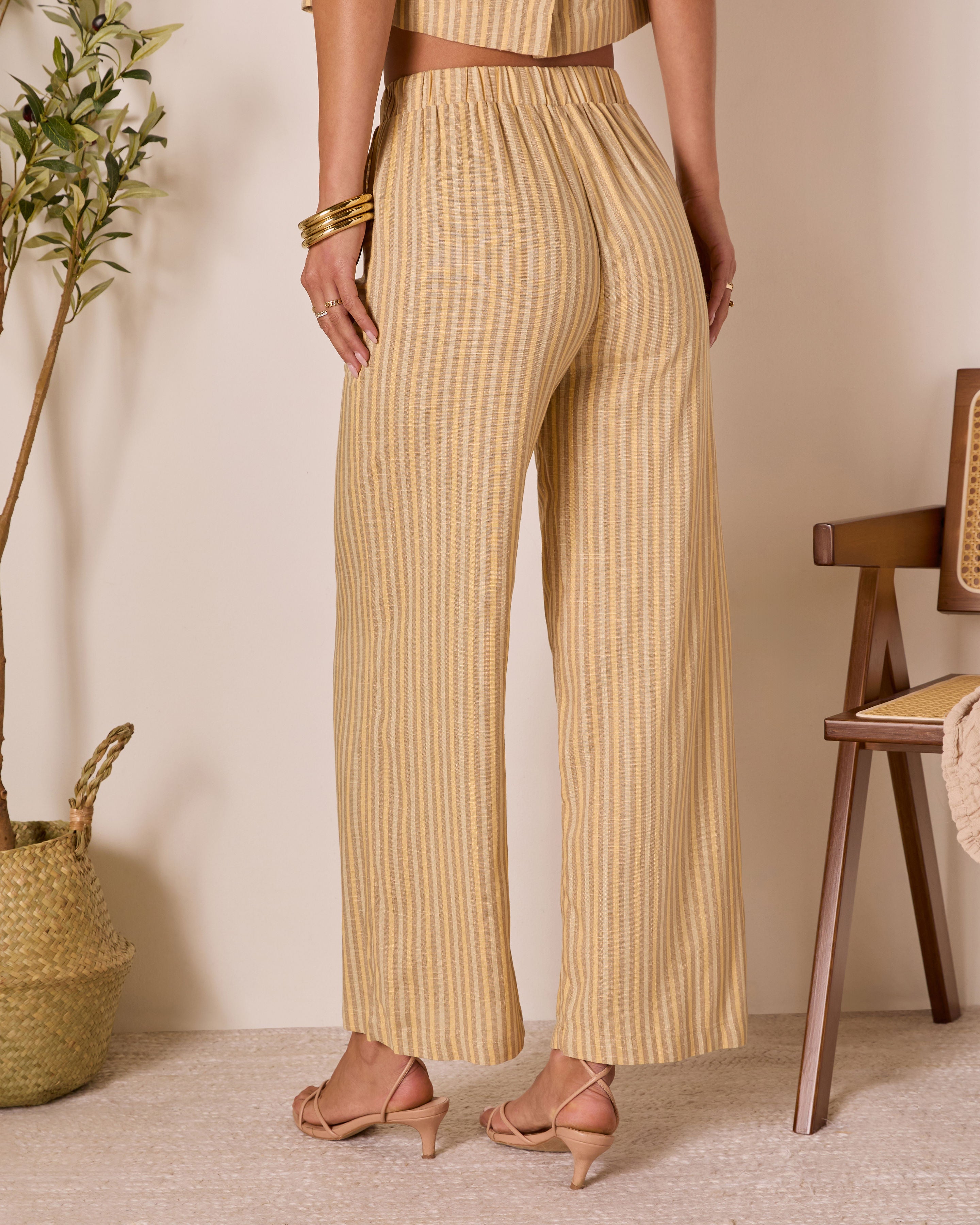 Meadowlight Striped Wide Leg Pants-Vogue Logic
