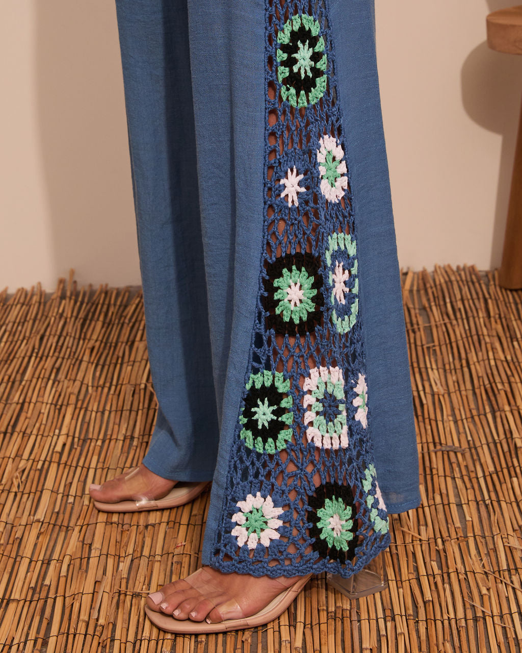 Josia Crochet Side Panel Pants-Vogue Logic
