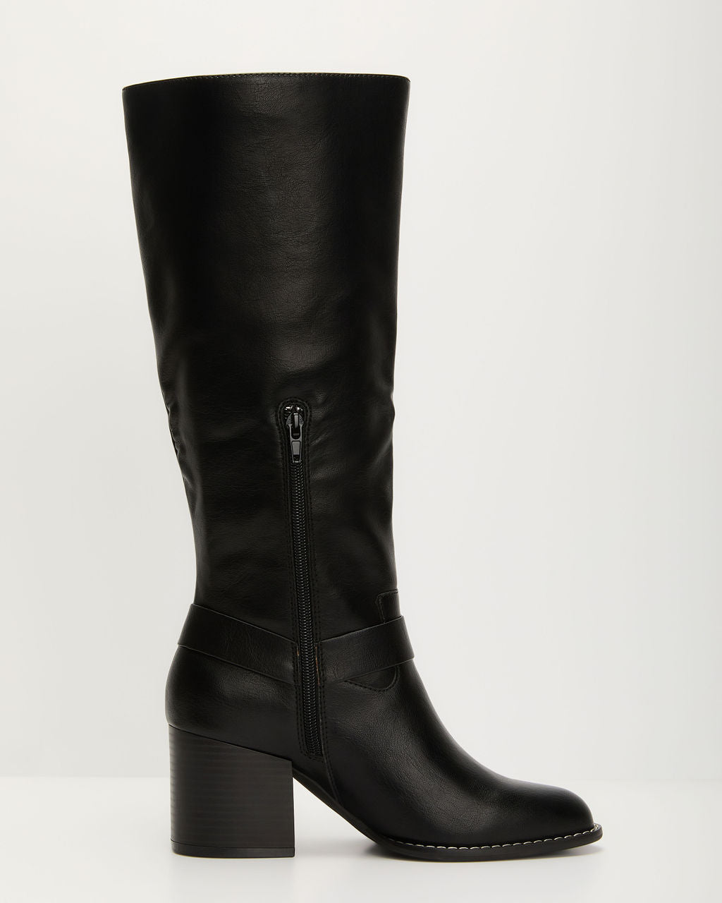Scenic Route Western Buckle Knee High Boots-Vogue Logic