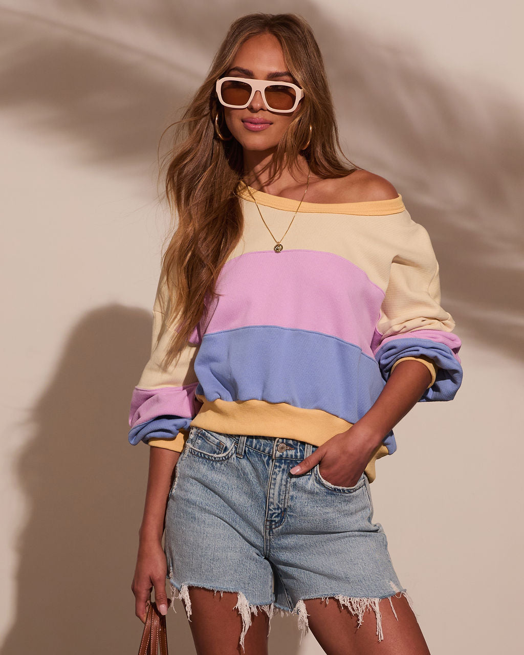 Lake Side Oversized Colorblock Pullover-Vogue Logic