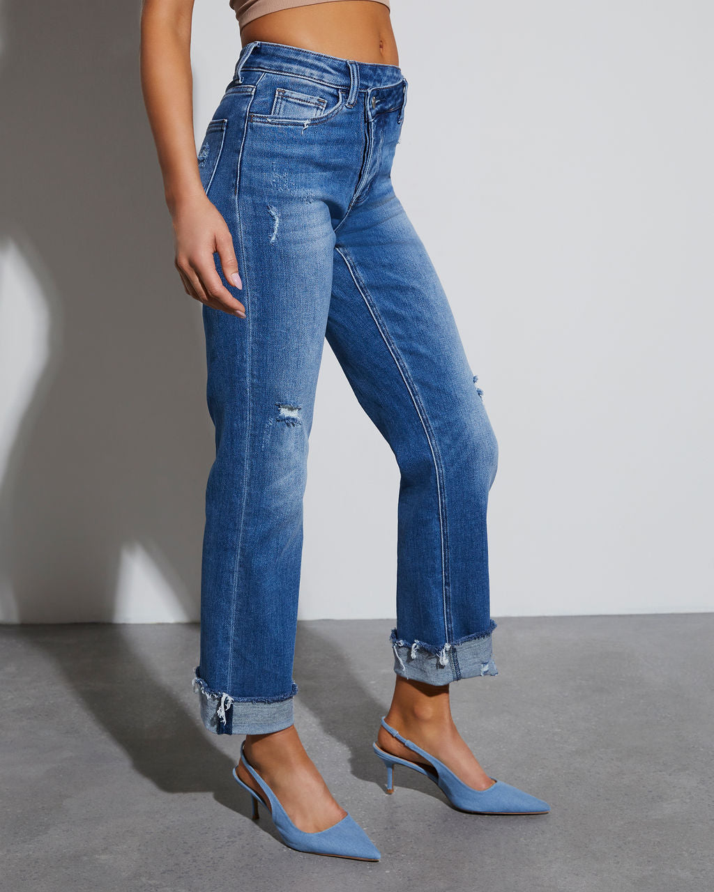 Lucy Super Stretch High Rise Relaxed Jeans-Vogue Logic
