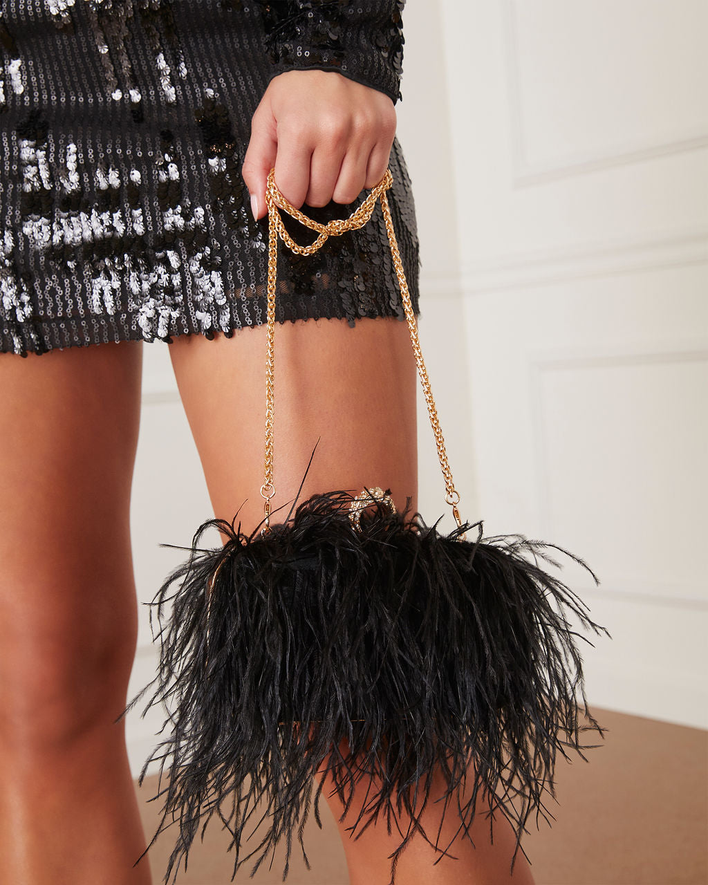 Emily Feather Clutch-Vogue Logic