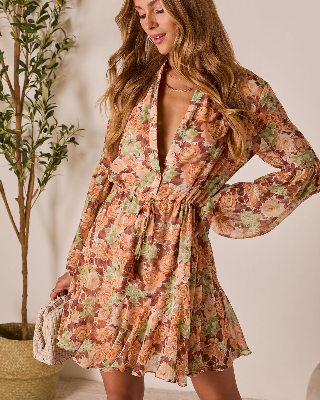 Allenah Drawstring Mini Dress-Vogue Logic