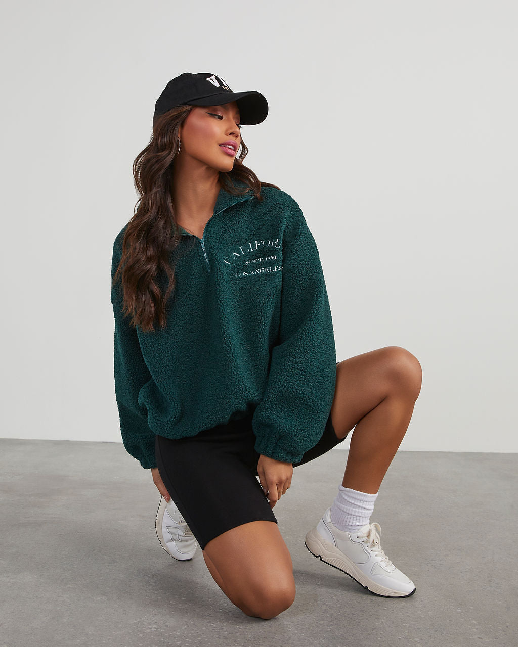 California Teddy Fleece Half Zip Jacket-Vogue Logic