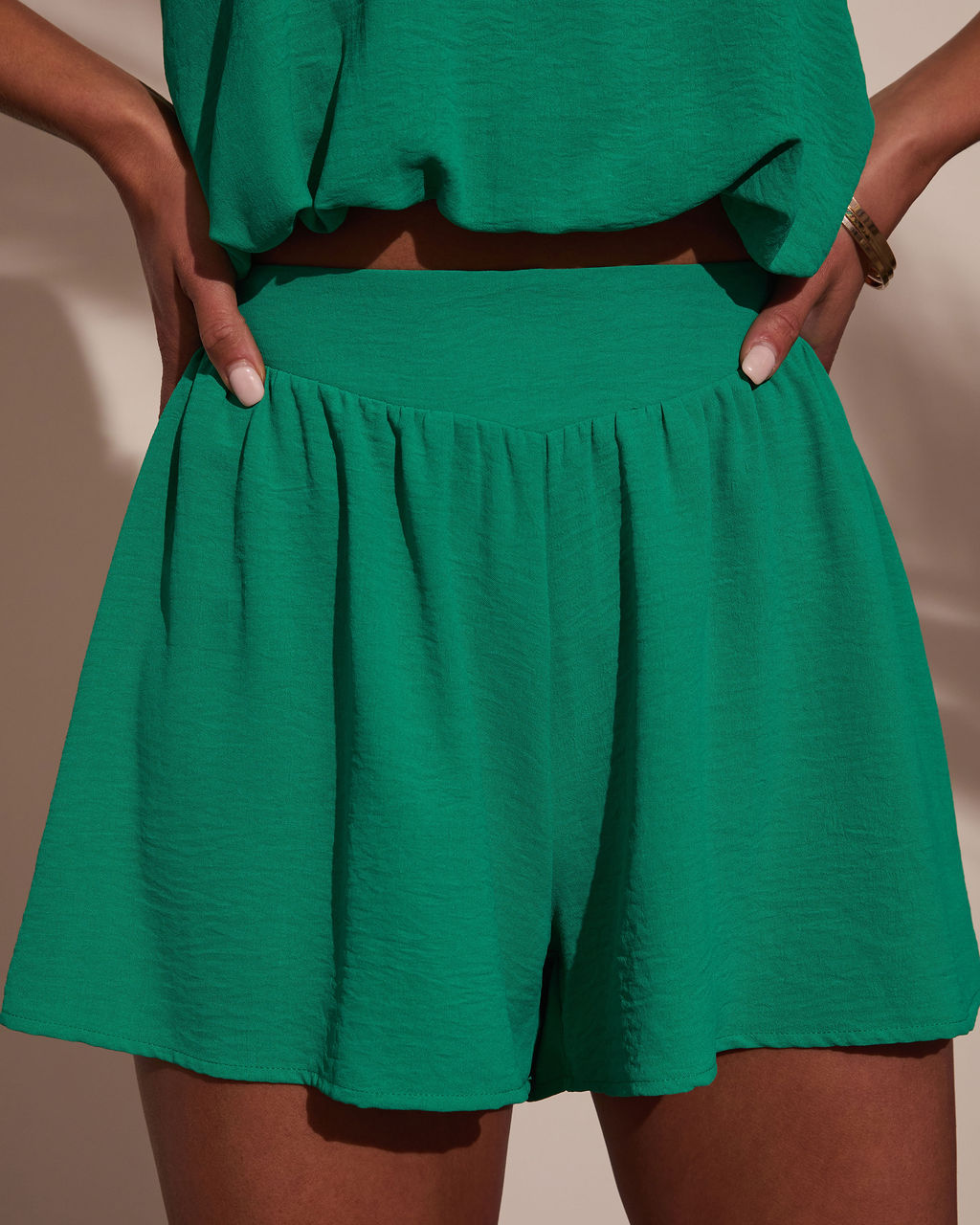 Franceen Pleated High Waist Shorts-Vogue Logic